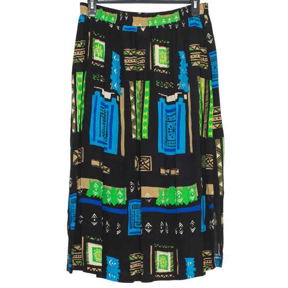 Sharon Anthony Skirt Vintage Gauze Maxi Y2K 90s Retro Art Deco Abstract Long 18W - Picture 8 of 8